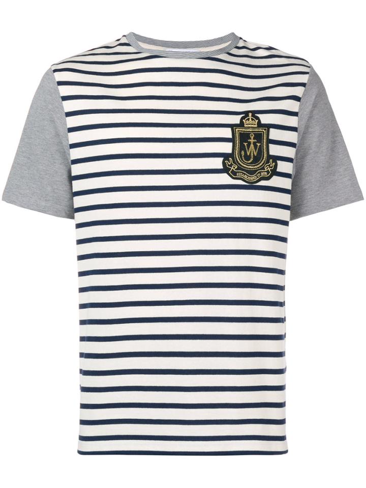 Jw Anderson Striped Logo T-shirt - White