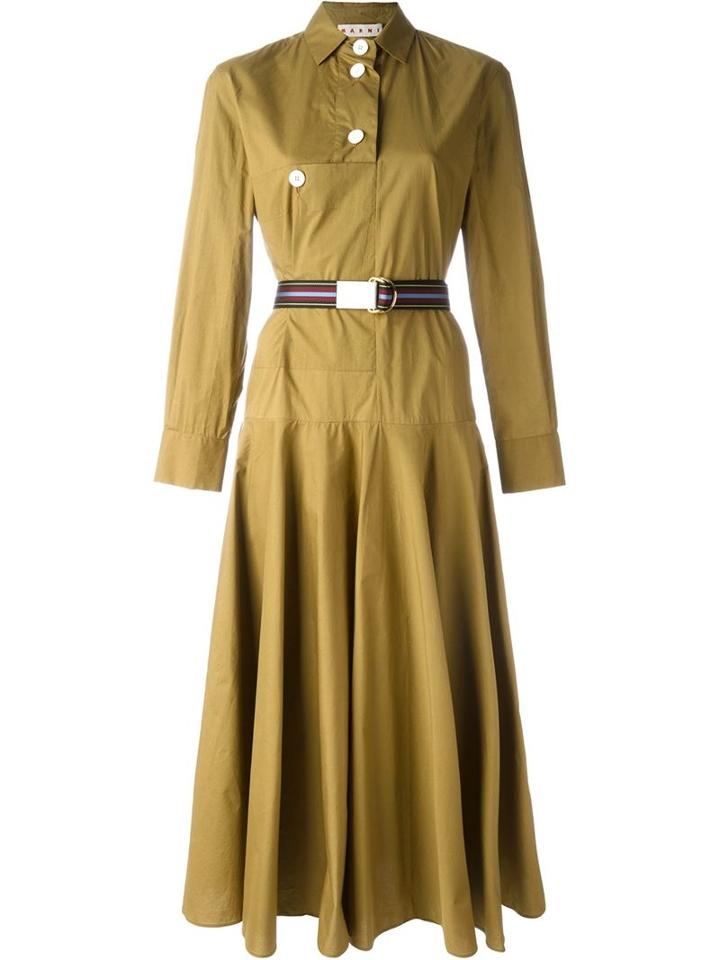 Marni Classic Shirt Dress, Women's, Size: 42, Nude/neutrals, Cotton