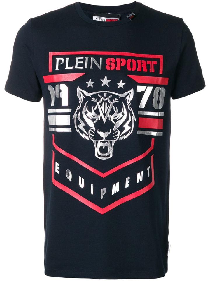 Plein Sport Tiger Print T-shirt - Blue