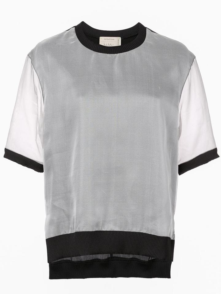 Nicole Miller Sheer Layered T-shirt - Black