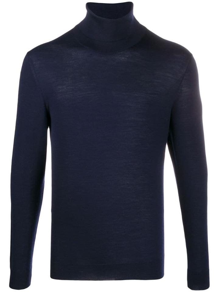 Kiton Regular-fit Turtleneck Jumper - Blue