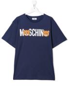 Moschino Kids Bear Logo Print T-shirt - Blue