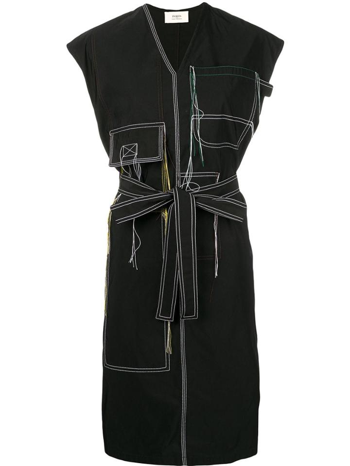 Ports 1961 Structured Dress With Stitching - Black