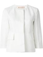 Marni Three-quarter Sleeve Jacket, Women's, Size: 40, Nude/neutrals, Cotton/linen/flax