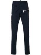 Dsquared2 - Zip Trousers - Men - Cotton/spandex/elastane - 50, Blue, Cotton/spandex/elastane