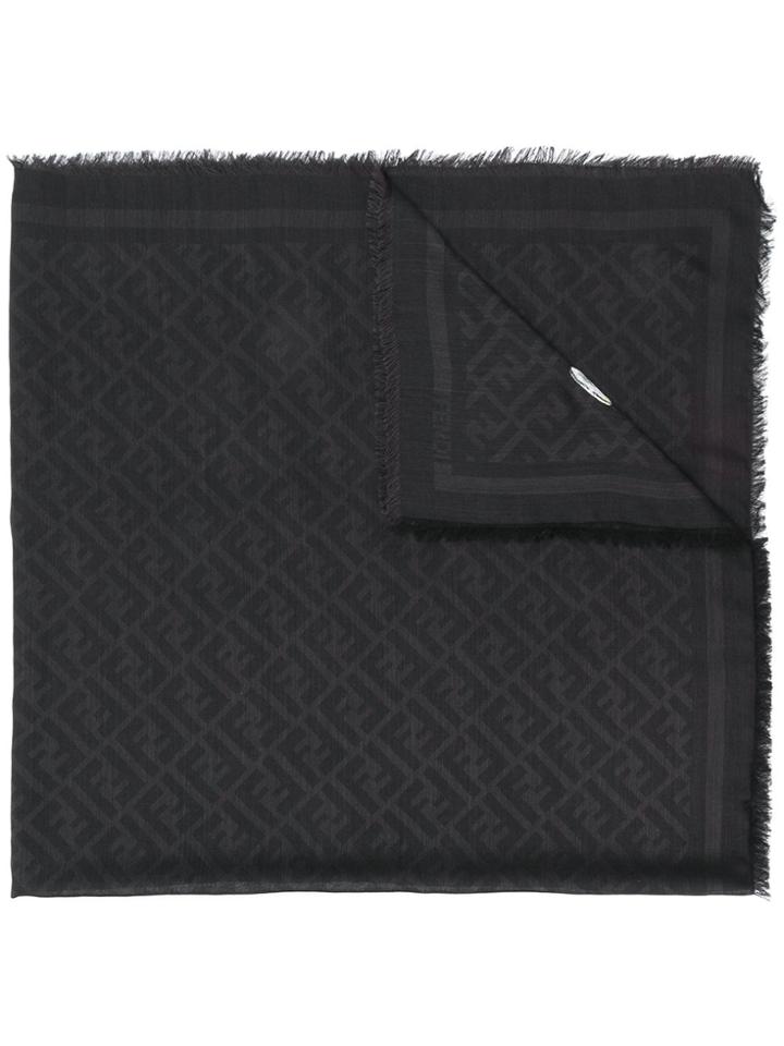 Fendi Ff Logo Print Scarf - Black