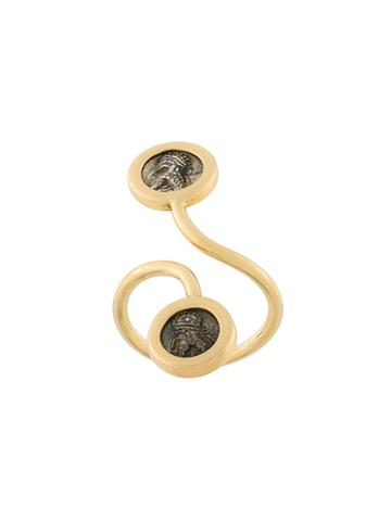 Dubini Kings Of Persis Double Coin 18kt Gold Ring - Metallic