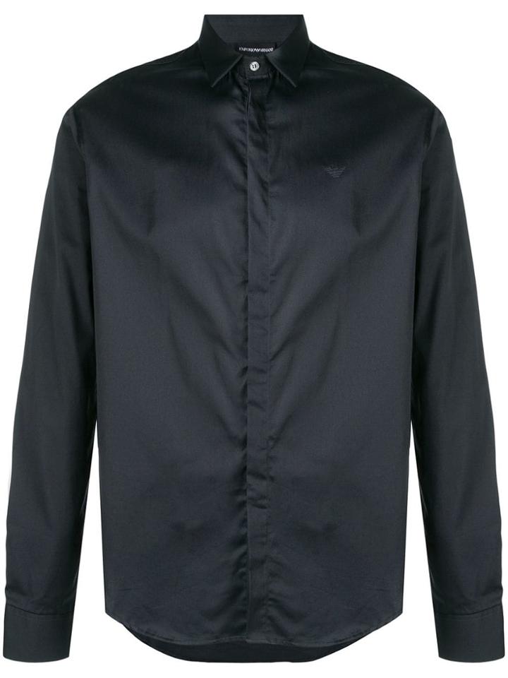 Emporio Armani Contrast Stripe Slim-fit Shirt - Grey