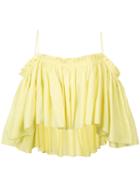 Apiece Apart - Off Shoulder Blouse - Women - Cotton - 2, Yellow/orange, Cotton