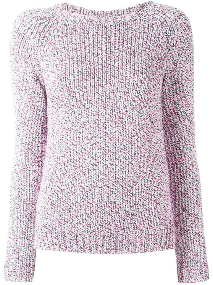 Julien David Twill Knit Panel Jumper, Women's, Size: Small, Pink/purple, Cotton