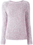 Julien David Twill Knit Panel Jumper, Women's, Size: Small, Pink/purple, Cotton