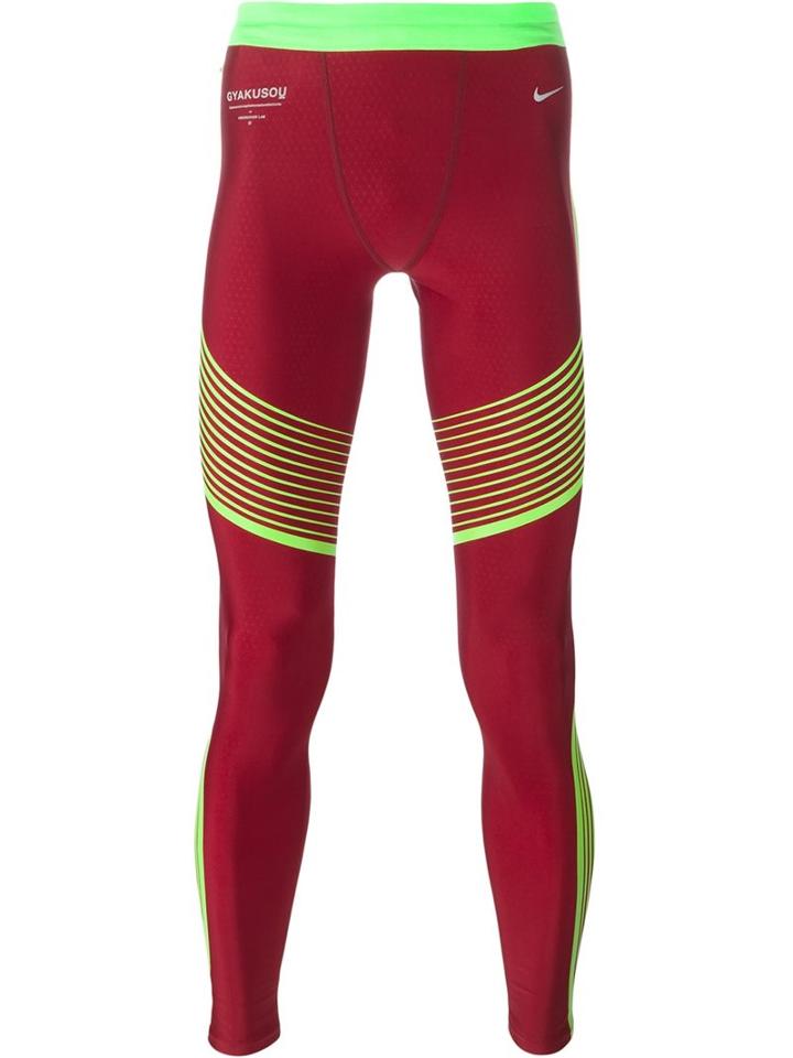 Nike Nikelab X Gyakusou 'power Speed Running' Leggings, Men's, Size: Small, Red, Polyester/spandex/elastane