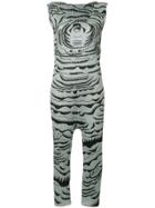 Issey Miyake Vintage Abstract Print Pleated Jumpsuit - Grey