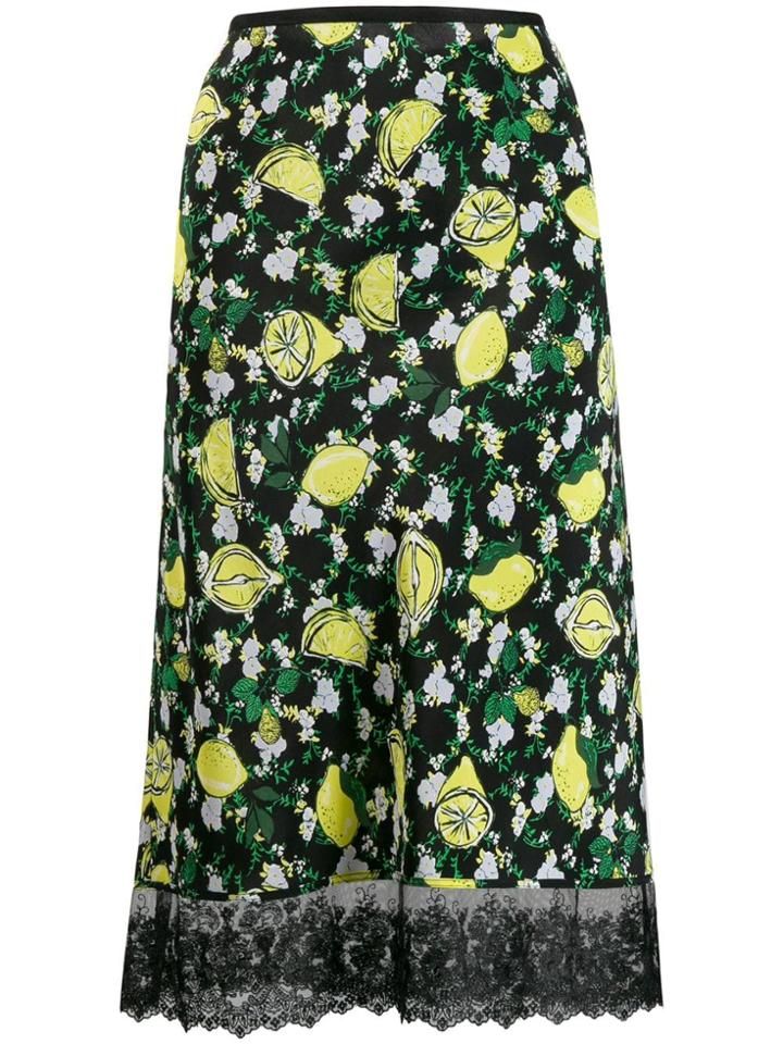 Diane Von Furstenberg Lemon Print Skirt - Black
