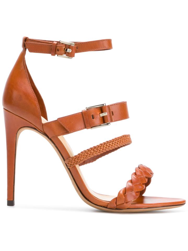 Alexandre Birman Abriell Woven Strap Sandals - Brown