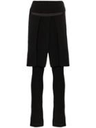Sacai Apron-front Knitted Trousers - Black