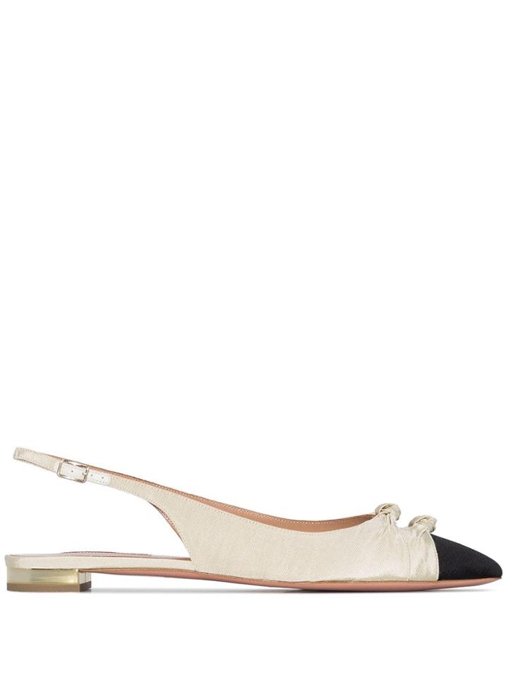 Aquazzura Mondaine Flat Slingback Pumps - Neutrals