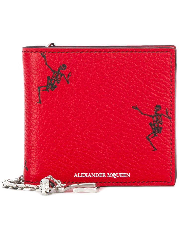 Alexander Mcqueen Dancing Skeleton Wallet - Red