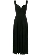 Norma Kamali Pleated Flare Dress - Black
