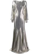Goat Illusion Metallic Gown - Silver