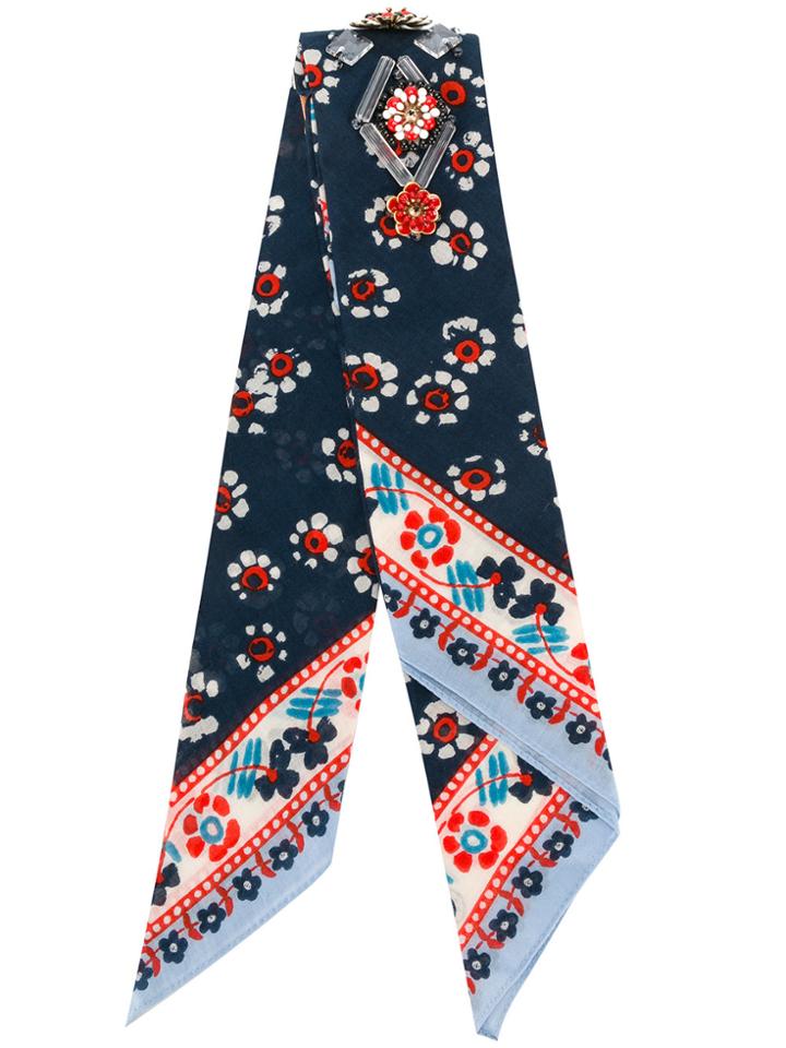 Tory Burch Embellished Bandana - Blue