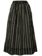 Uma Wang Striped Skirt, Women's, Size: Small, Black, Silk/cotton