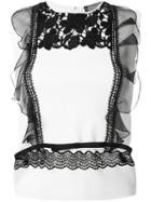 Giambattista Valli Lace Insert Top, Women's, Size: 38, White, Wool