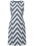 Oscar De La Renta Sleeveless Jacquard Pencil Dress - Blue
