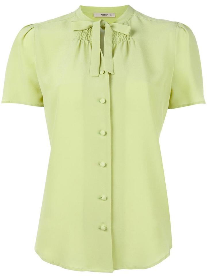 Etro Tied Neck Buttoned Blouse, Women's, Size: 42, Green, Silk