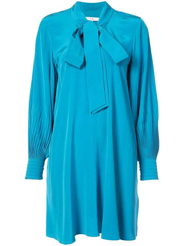 Tibi Pussy Bow Dress - Blue