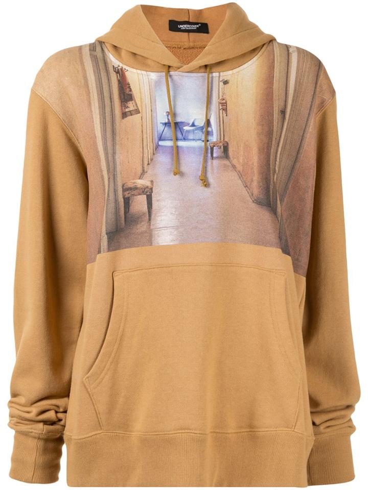 Undercover Contrast Print Hoodie - Black