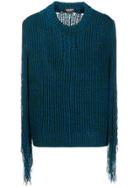 Calvin Klein 205w39nyc Fringed Knitted Jumper - Blue
