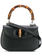 Gucci Bamboo Classic Top Handle Shoulder Bag, Women's, Black, Leather