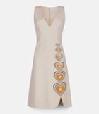 Christopher Kane V-neck Love Heart Motif Dress