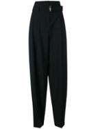 Céline High-waisted Trousers, Women's, Size: 38, Black, Cotton/linen/flax/cashmere