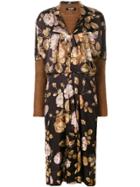 Junya Watanabe Floral Front Jersey Jumper Dress - Black