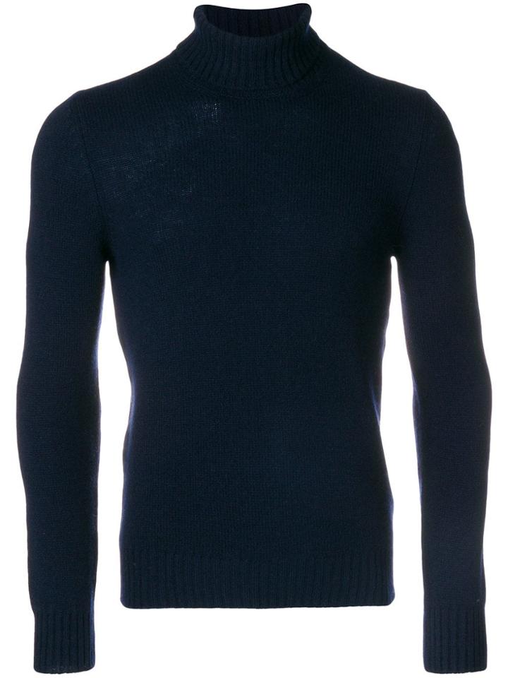 La Fileria For D'aniello Ribbed Turtle Neck Jumper - Blue