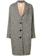 Semicouture Checked Midi Coat - Black