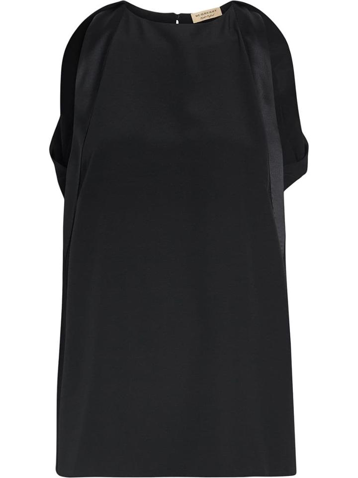 Burberry Sleeveless Panelled Silk Top - Black