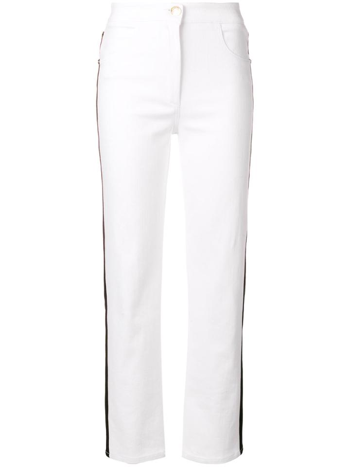 Balmain Side-striped Straight Jeans - White