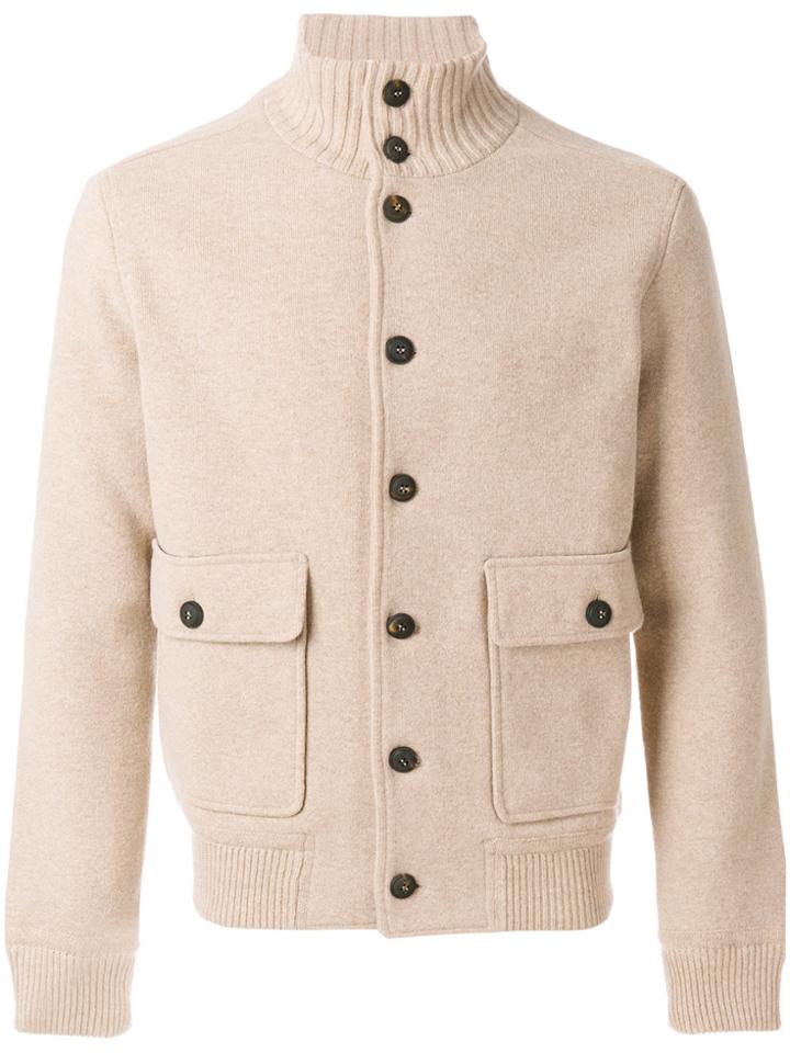 Lardini Knitted Bomber Jacket - Brown