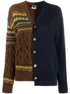 Junya Watanabe Contrast Pattern Cardigan - Blue