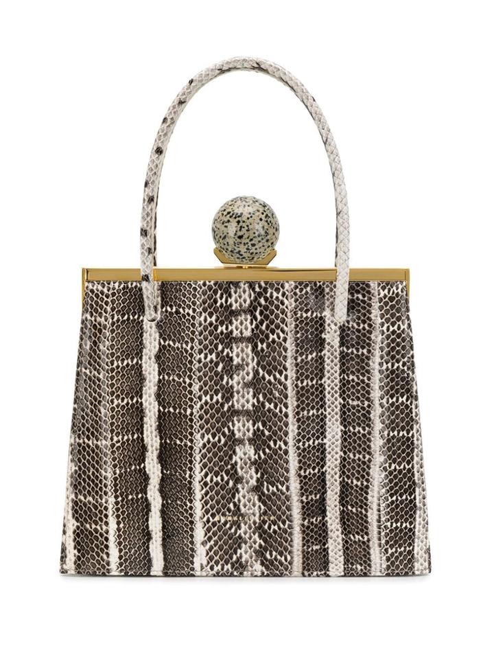 M2malletier Jasper Snakeskin Tote - Neutrals