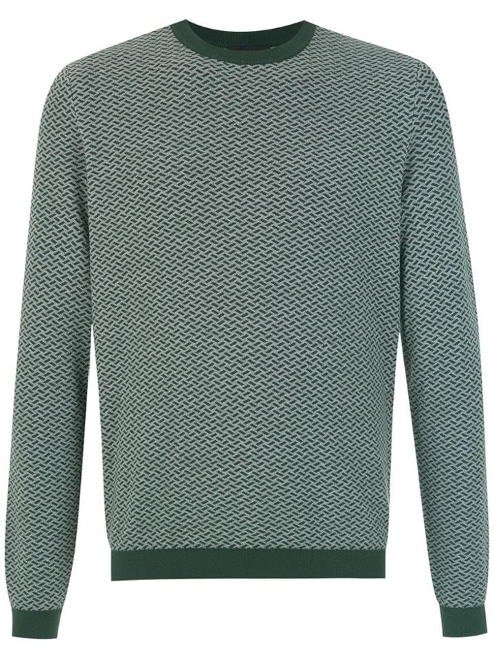 Emporio Armani Geometric Pattern Sweater - Green