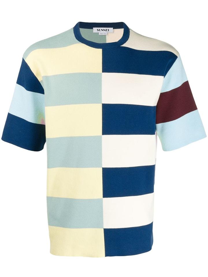 Sunnei Checkerboard Print T-shirt - Blue
