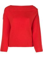 Forte Forte Ribbed Boat Neck Jumper - Red