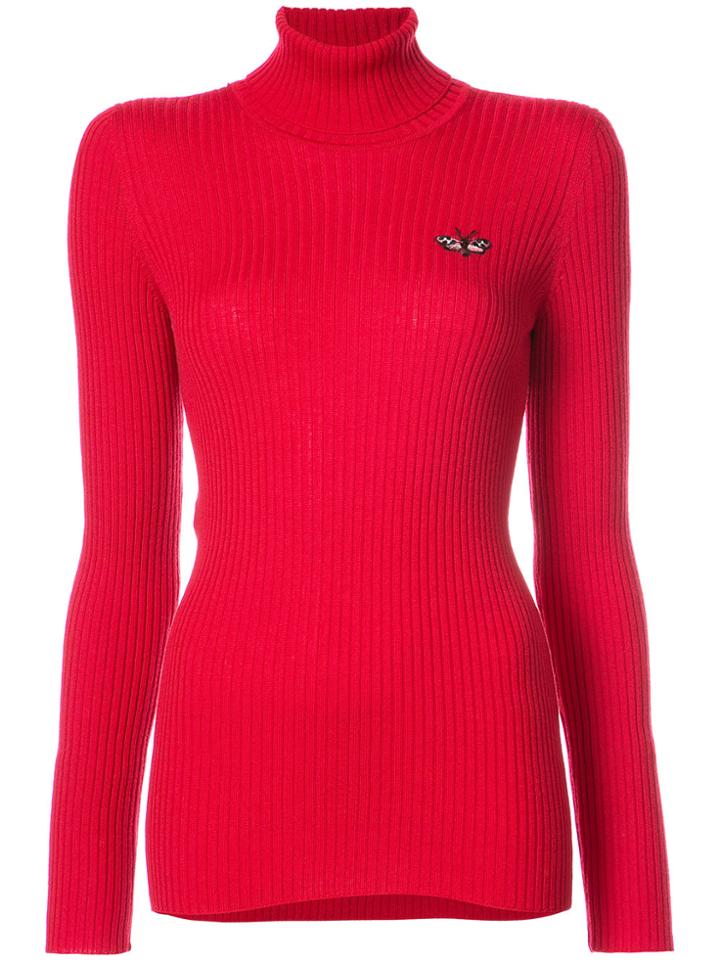 Gucci Butterfly Embroidered Turtleneck Top