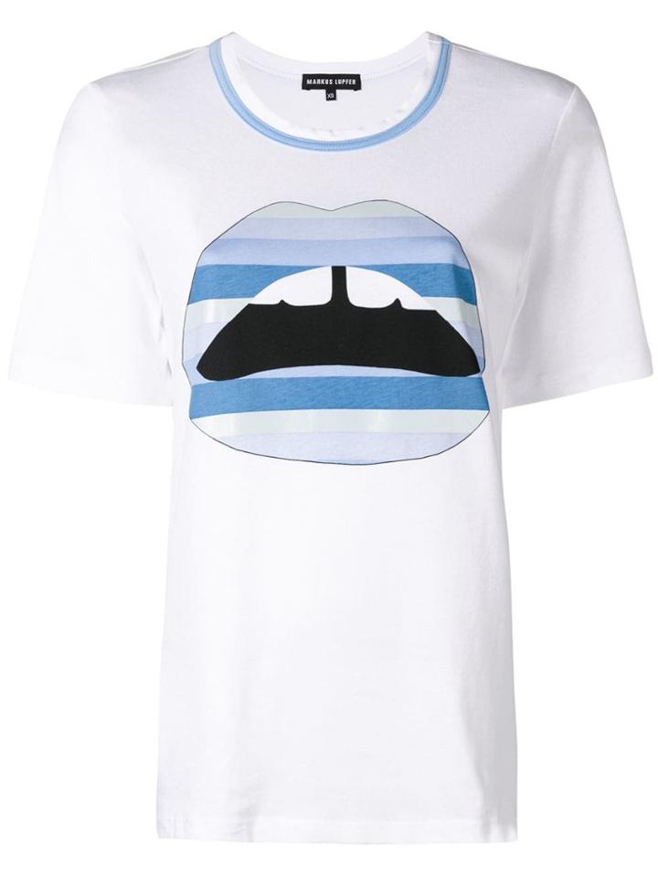 Markus Lupfer Alex Gradient Lips T-shirt - White