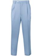 Lc23 - Cropped Trousers - Men - Wool - 44, Blue, Wool