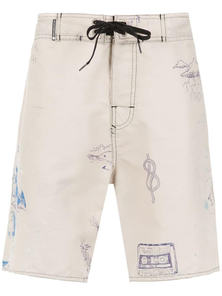 Osklen Printed Swimming Shorts - Nude & Neutrals